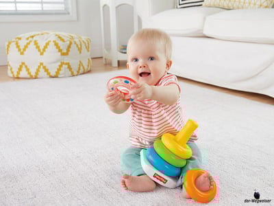 Die Besonderheit bei der Fisher-Price Musikschnecke ist die Förderung visuelle Fähigkeiten der Augen und Hand Koordination.