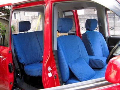 オーダーメイド カーシートカバー 製作事例 本田モビリオスパイク 横浜コットンハリウッド