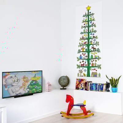 xmas tree christmas nordic scandinavia coloring poster dala horse pferd konj božični poster wall decoration weihnachten weihnachtsbaum