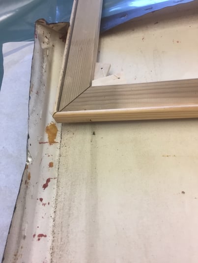 Leere Keilrahmen - Leinwand angesetzt