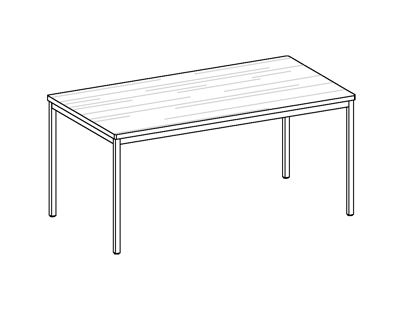 room³ Tisch mit Massivholzplatte