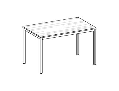 room³ Tisch mit Sperracolor Platte