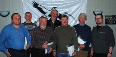 Björn Rickert (ganz rechts) überreichte (v.l.n.r.) Siegfried Hildebrandt, Jürgen Witt, Diethard Hübner, Dr. Karl Friedrich Manthey, Jens Poweleit und Prof. Dr. Günter Spreth die Ehrungen für 20-jährige Mitgliedschaft. Foto: Sandra Hildebrandt