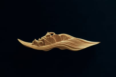 干支　羊　木彫り