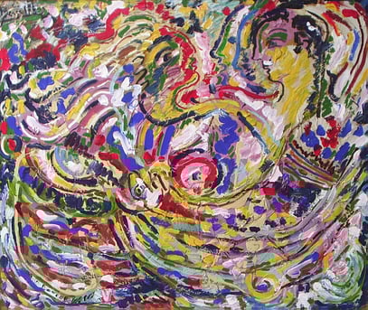 COUPLE, acrylique sur bois, 120 x 100 cm, 1992
