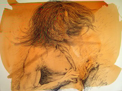 LE DANSEUR, acrylique sur toile, 120 x 100 cm, 2007