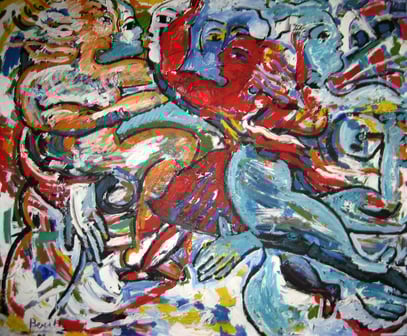 LA FIESTA, acrylique sur toile, 150 x 130 cm, 1994