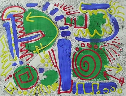 SIEMPRE, encre acrylic sur papier 100 x 70 cm, 1996