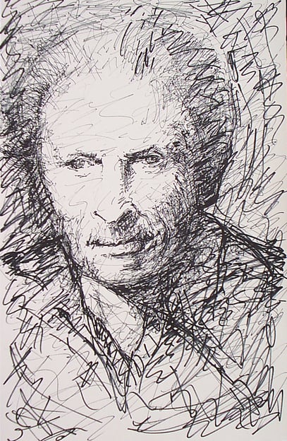 EMMANUEL LEVINAS - PHILOSOPHE, encre sur carton, 40 x 25 cm, 2006