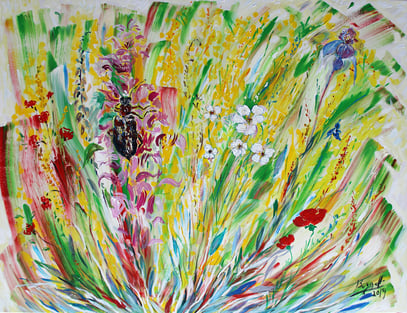 COLÉOPTÈRE, acrylique sur toile, 115 x 90 cm, 2019