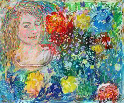 LE SOURIRE, acrylique sur toile 120 x 100 cm, 2024