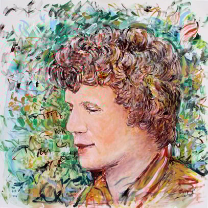 PORTRAIT D'ERIC, acrylique sur toile, 100 x 100 cm, 2018