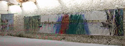 BORDEAUX - LE FIL DE LA VILLE, acrylique sur toile, 14 m x 2.20 m, 2005