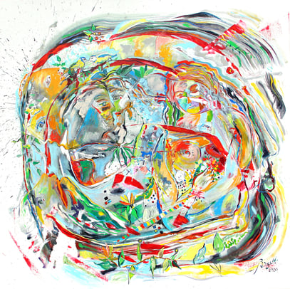 PRINTEMPS, acrylique sur toile, 100 x 100 cm, 2020