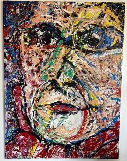 PORTRAIT, acylique sur toile, 3,5 m x 2,2 m, 1998