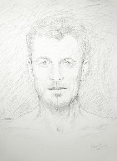 JUAN MANUEL, créon sur toile, 60 x 80 cm, 2006