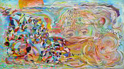 LES AMANTS, acrylique sur toile, 160 x 90 cm, 2023