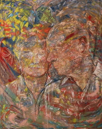 AVEC FREEK, acrylique sur jute, 3.30 m x 4 m, 2017