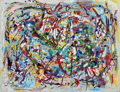 L'AUBE EXALTÉE, acrylique sur toile, 115 x 90 cm, 2023