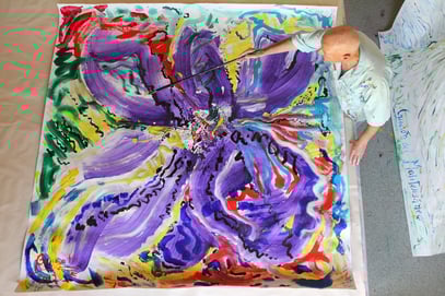 LA GRANDE FLEUR, acrylique sur papier, 2 m x 2 m, 2012