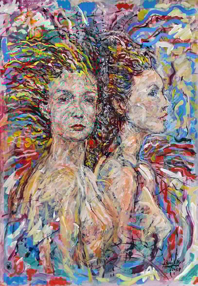 SIRÈNES, acrylique sur toile, 70 x 100 cm, 2012