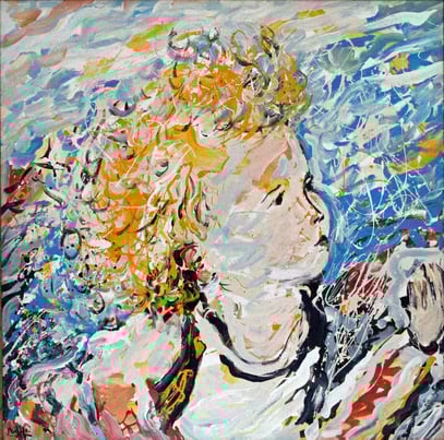 L'ENFANT, acrylique sur toile, 100 x 100 cm, 2000