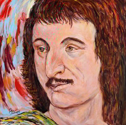 CYRANO DE BERGERAC, acrylique sur toile, 100 x 100 cm, 2019