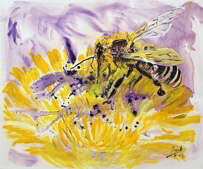 ABEILLE, acrylique sur toile, 120 x 100 cm, 2019