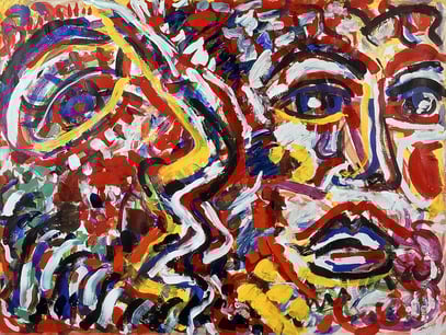 LE SOUFFLE DE LA VOIX, acrylique sur toile, 100 x 70 cm, 1984
