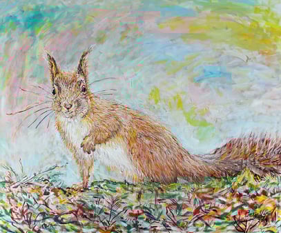 ÉCUREUIL, acrylique sur toile, 120 x 100 cm, 2019