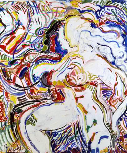 MAZURKA, huile sur toile, 120 x 100 cm, 1989