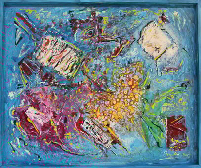 EL JUEGO, collage, acrylique sur bois, 120 x 100 cm, 2025