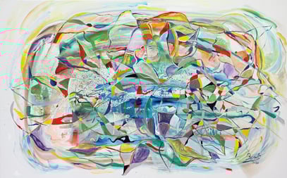 VERDE QUE TE QUIERO VERDE, acrylique sur toile, 116 x 73 cm, 2020