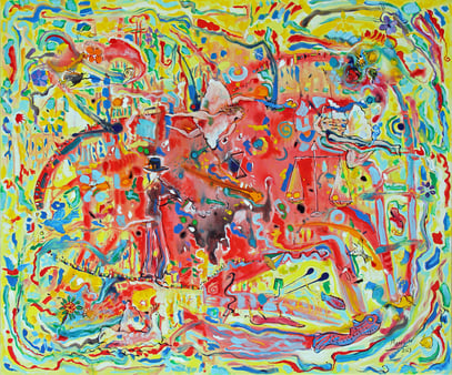 LE MUSICIEN, acrylique sur toile, 120 x 100 cm, 2023