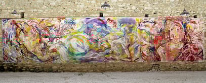 CERCLE DE MIROIRS, acrylique sur toile, 10 m x 2.15 m, 2017