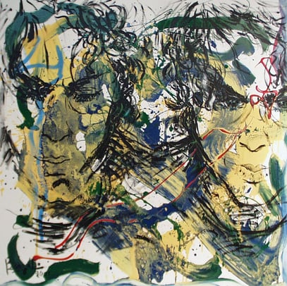 RECUERDO DE UN ROSTRO, acrylique sur toile, 100 x 100 cm, 2001