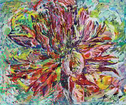 ORCHIS ROUGE, 120 x 100  cm, acrylique  sur toile, 2019