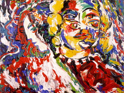 MUJERES, acrylique sur toile, 140 x 130 cm, 1999