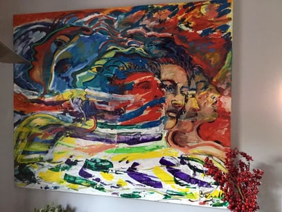 ÉVOCATION, acrylique sur toile, 120 x 100 cm, 2002