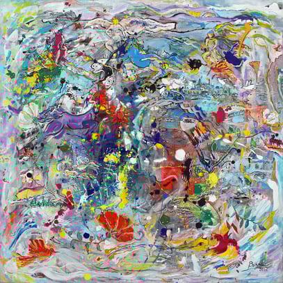 INVOCATION, acrylique sur toile, 100 x 100 cm, 2022