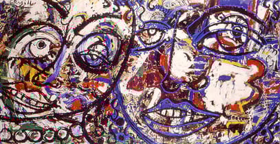 LA FURÍA 3, acrylique et huile sur toile, 200 x 100 cm, 1997