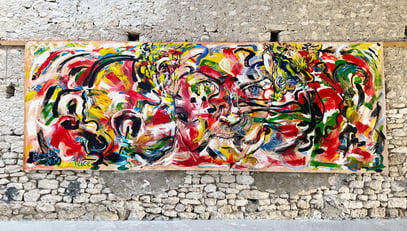 ALICE, acrylique sur toile, 5.70 m x 2.10 m, 2025