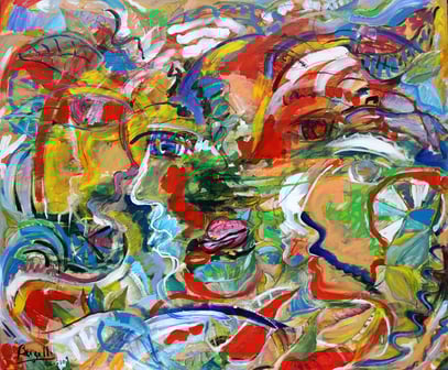 GULLIVER, acrylique Sur toile, 120 x 100 cm, 2009