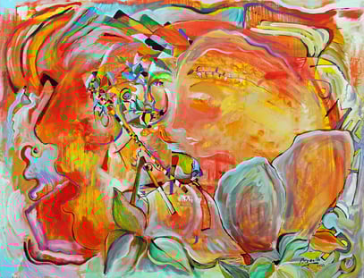 CHANT D'AUTOMNE, acrylique sur toile, 116 x 90 cm, 2020