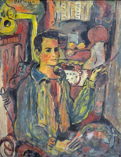 AUTOPORTRAIT, huile sur carton, 81 x 105 cm, 1963
