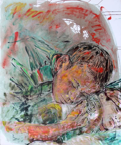 EL SOLDADO ESPAÑOL, acrylique sur toile, 100 x 120 cm, 2006