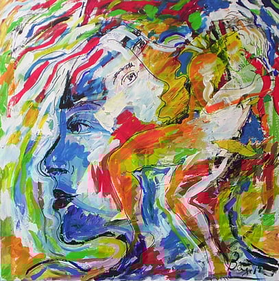 DESDE EL RECUERDO, acrylique sur toile 100 x 100 cm, 2001