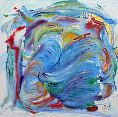 LE SOUFFLE, acrylique sur toile, 80 x 80 cm, 2021