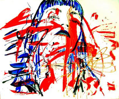 EL DESAFÍO, acrylique sur toile, 120 x 100 cm, 2001