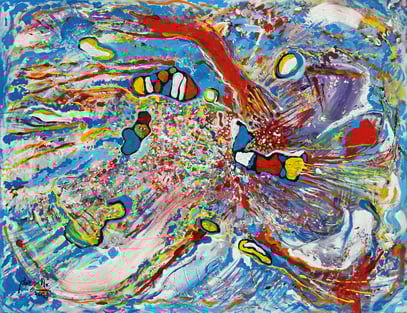 LEVER LES VOILES, acrylique sur toile, 115 x 90 cm, 2023